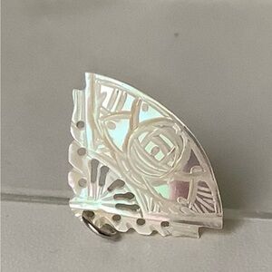 handmade Mother of Pearl fan pendant New vintage